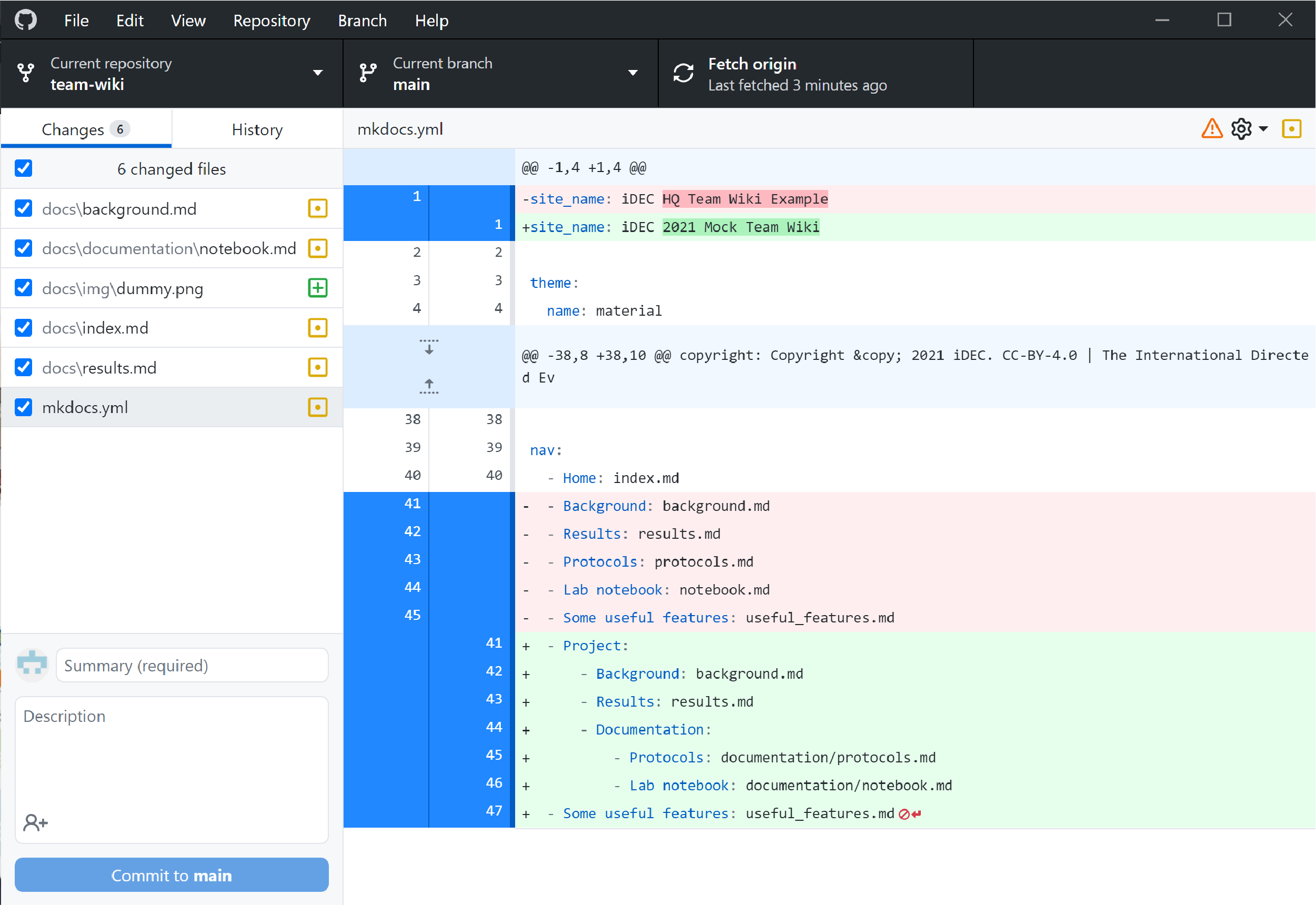 Commit and push changes to Git repository